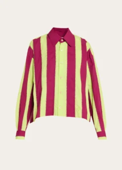 DiotimaMossman Stripe Embroidered Button-Down Shirt