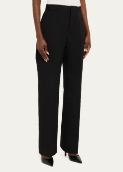 DiotimaTosh Mesh-Inset Straight-Leg Trousers