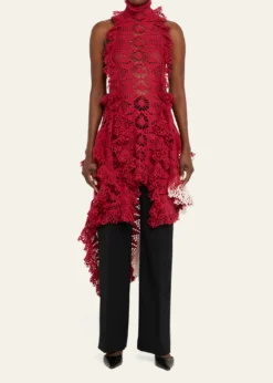 DiotimaTosh Mesh-Inset Straight-Leg Trousers