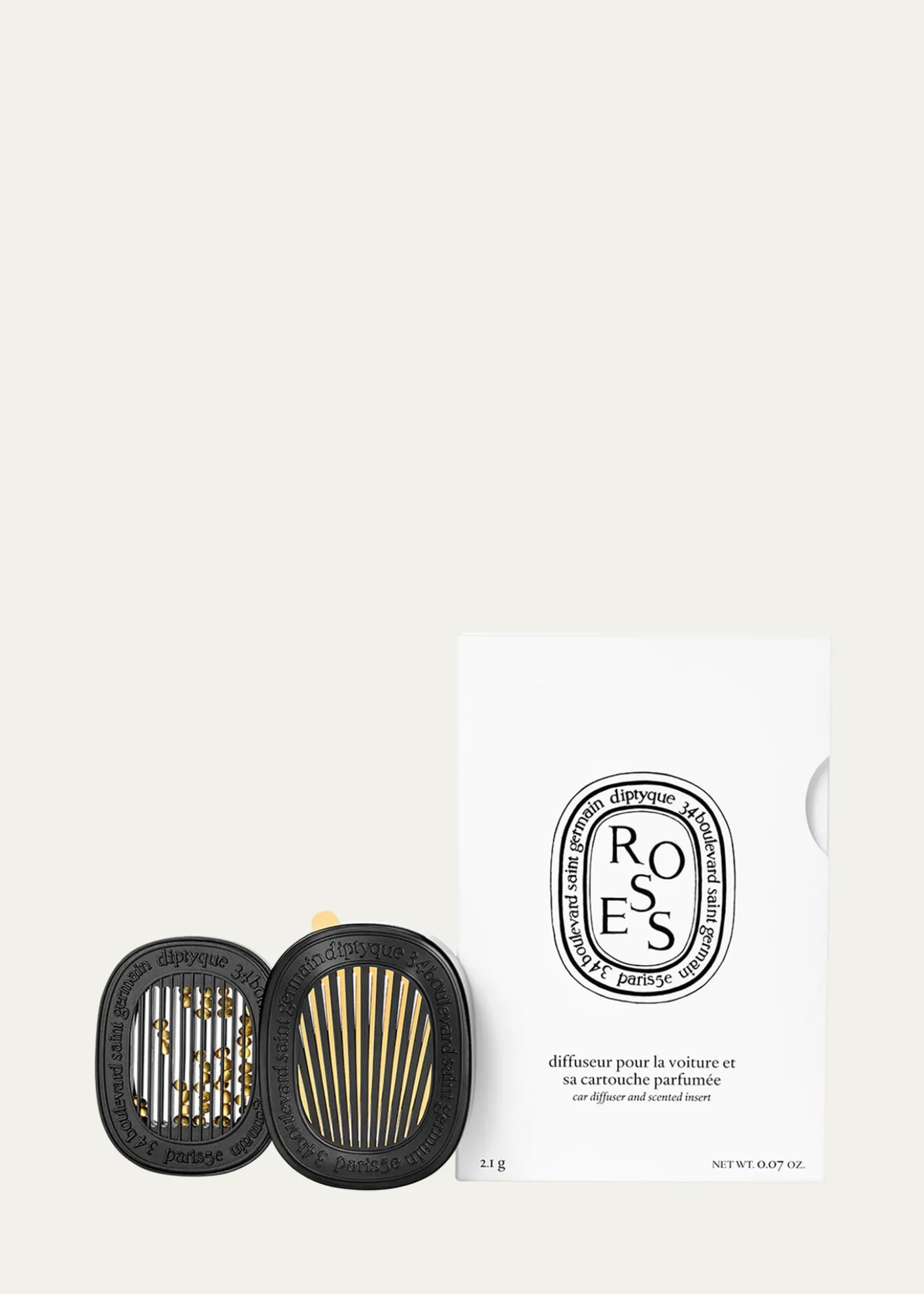 DIPTYQUERoses Car Fragrance Diffuser and Refill Insert Set, 0.07 oz.