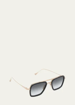 DitaMen's Flight 006 Double Bridge Metal Aviator Sunglasses