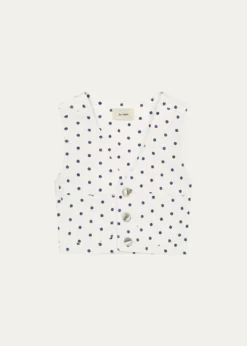 DL1961Girl's Zizi Polka Dot Denim Vest, Size S-L