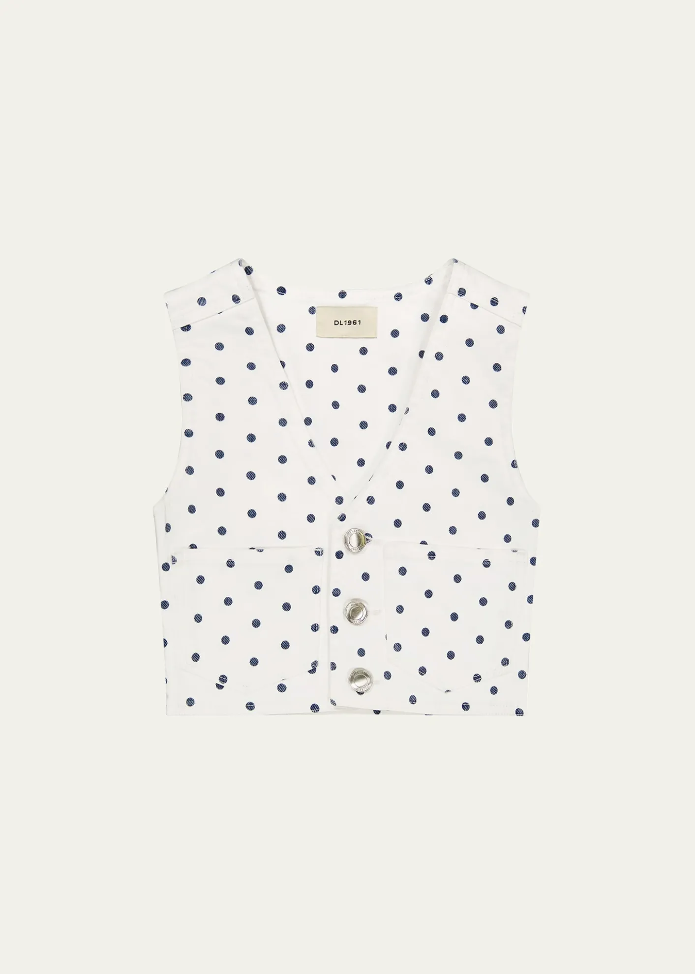 DL1961Girl's Zizi Polka Dot Denim Vest, Size S-L