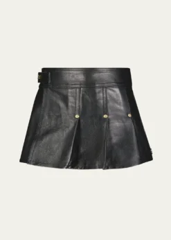 DL1961Girl's Lola Leather Pleated Skirt, Size 10-16