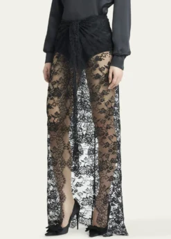 Dolce&GabbanaChantilly Lace Scallop Maxi Skirt