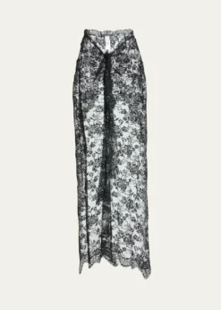Dolce&GabbanaChantilly Lace Scallop Maxi Skirt