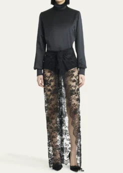 Dolce&GabbanaChantilly Lace Scallop Maxi Skirt