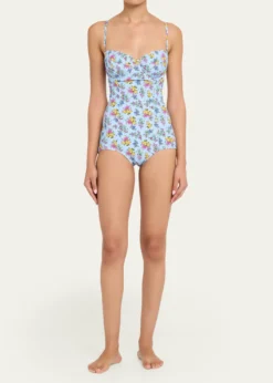 Dolce&GabbanaFloral Balconette One-Piece Swimsuit
