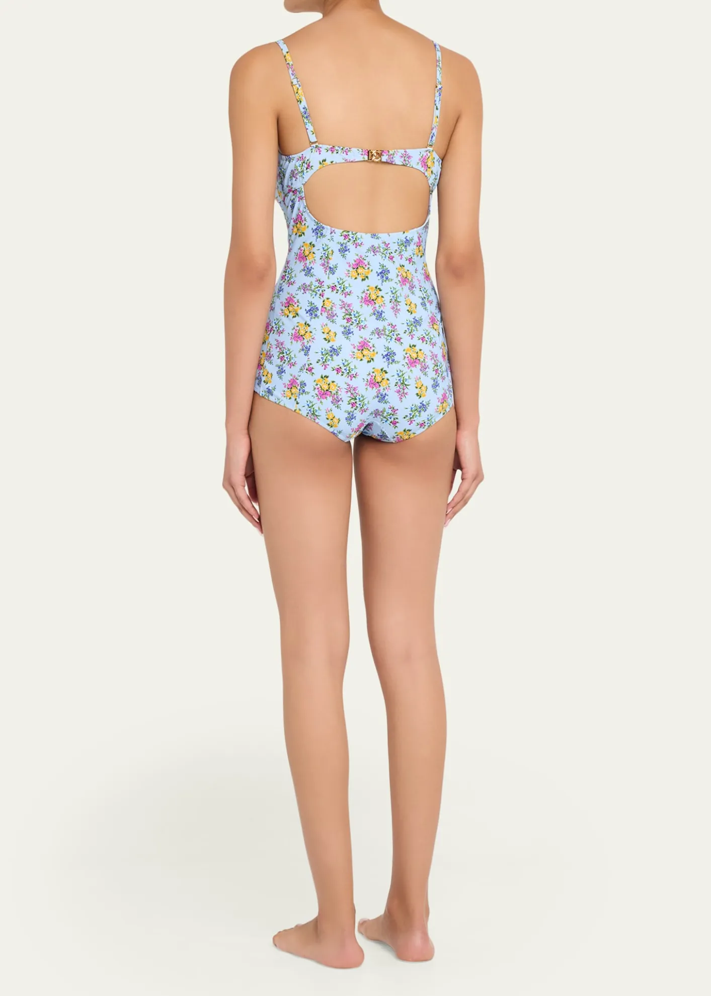 Dolce&GabbanaFloral Balconette One-Piece Swimsuit
