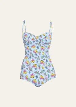 Dolce&GabbanaFloral Balconette One-Piece Swimsuit