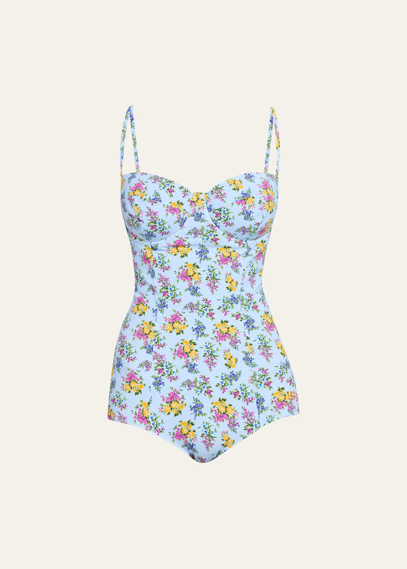 Dolce&GabbanaFloral Balconette One-Piece Swimsuit