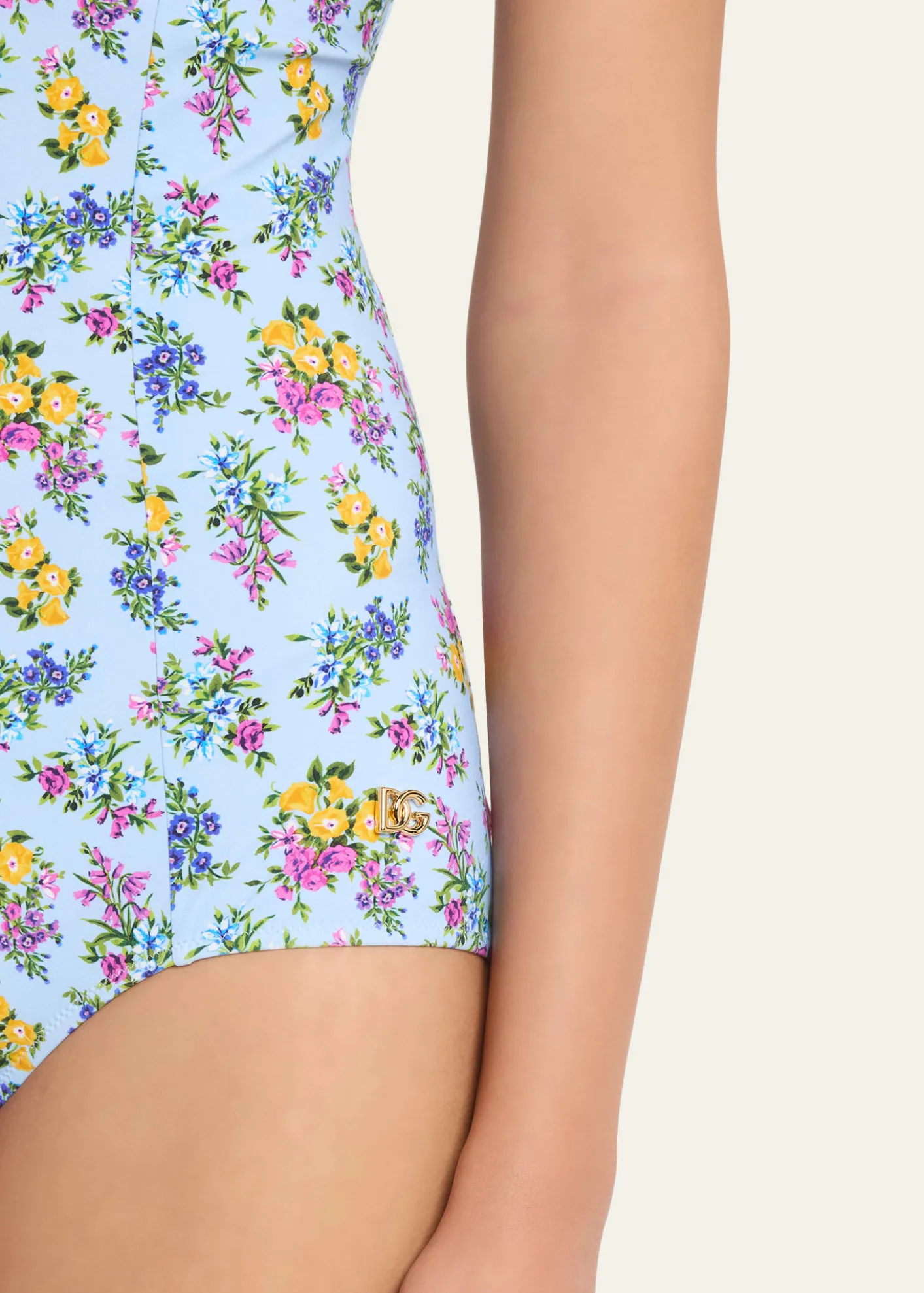 Dolce&GabbanaFloral Balconette One-Piece Swimsuit