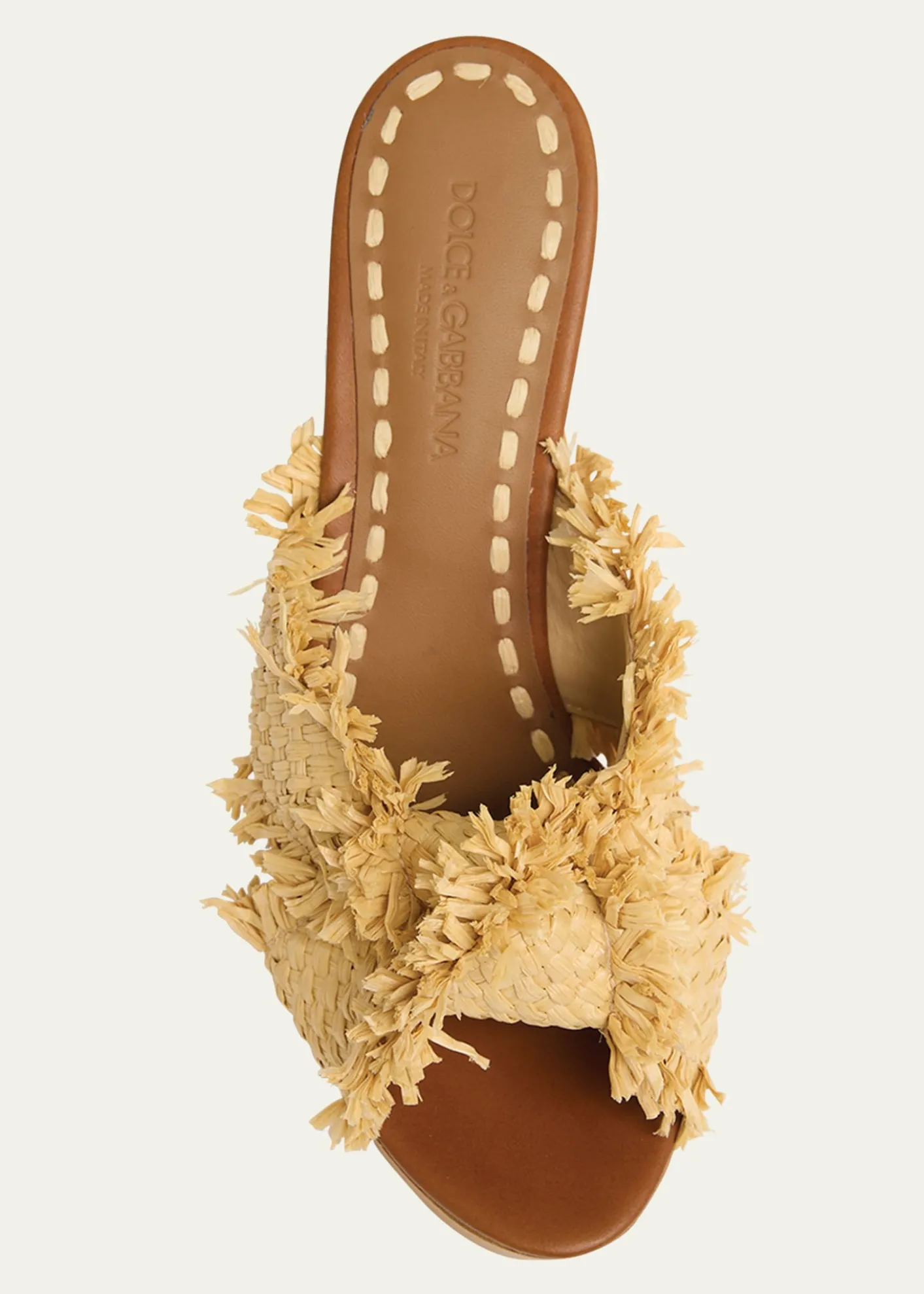 Dolce&GabbanaKnotted Crossover Raffia Platform Sandals