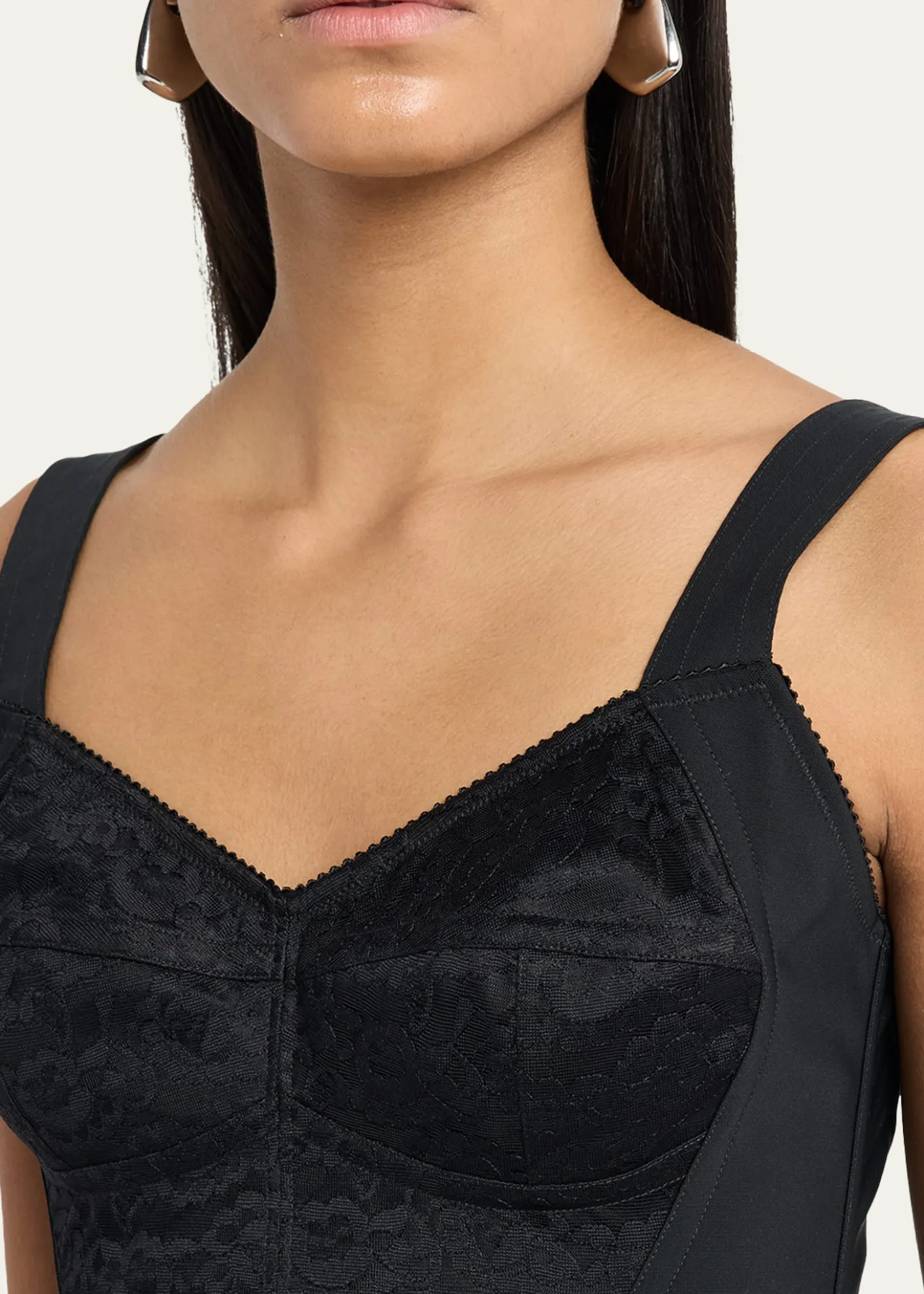 Dolce&GabbanaLace Jacquard Crop Bustier Top