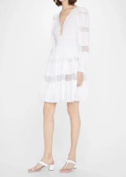 Dolce&GabbanaLace Panel Smocked Fit-&-Flare Dress