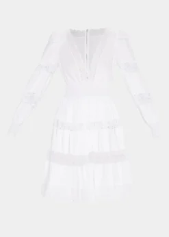 Dolce&GabbanaLace Panel Smocked Fit-&-Flare Dress