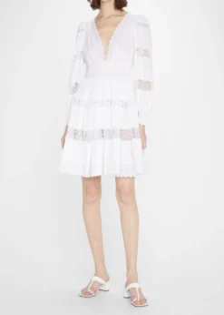Dolce&GabbanaLace Panel Smocked Fit-&-Flare Dress