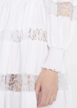 Dolce&GabbanaLace Panel Smocked Fit-&-Flare Dress