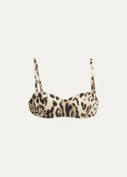 Dolce&GabbanaLeopard Soft Padded Underwire Balconette Bikini Top