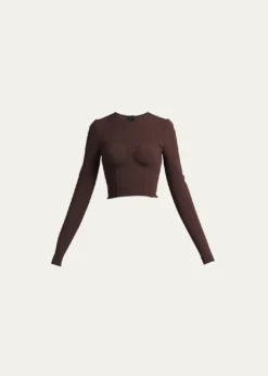 Dolce&GabbanaLong-Sleeve Corset Bustier Top