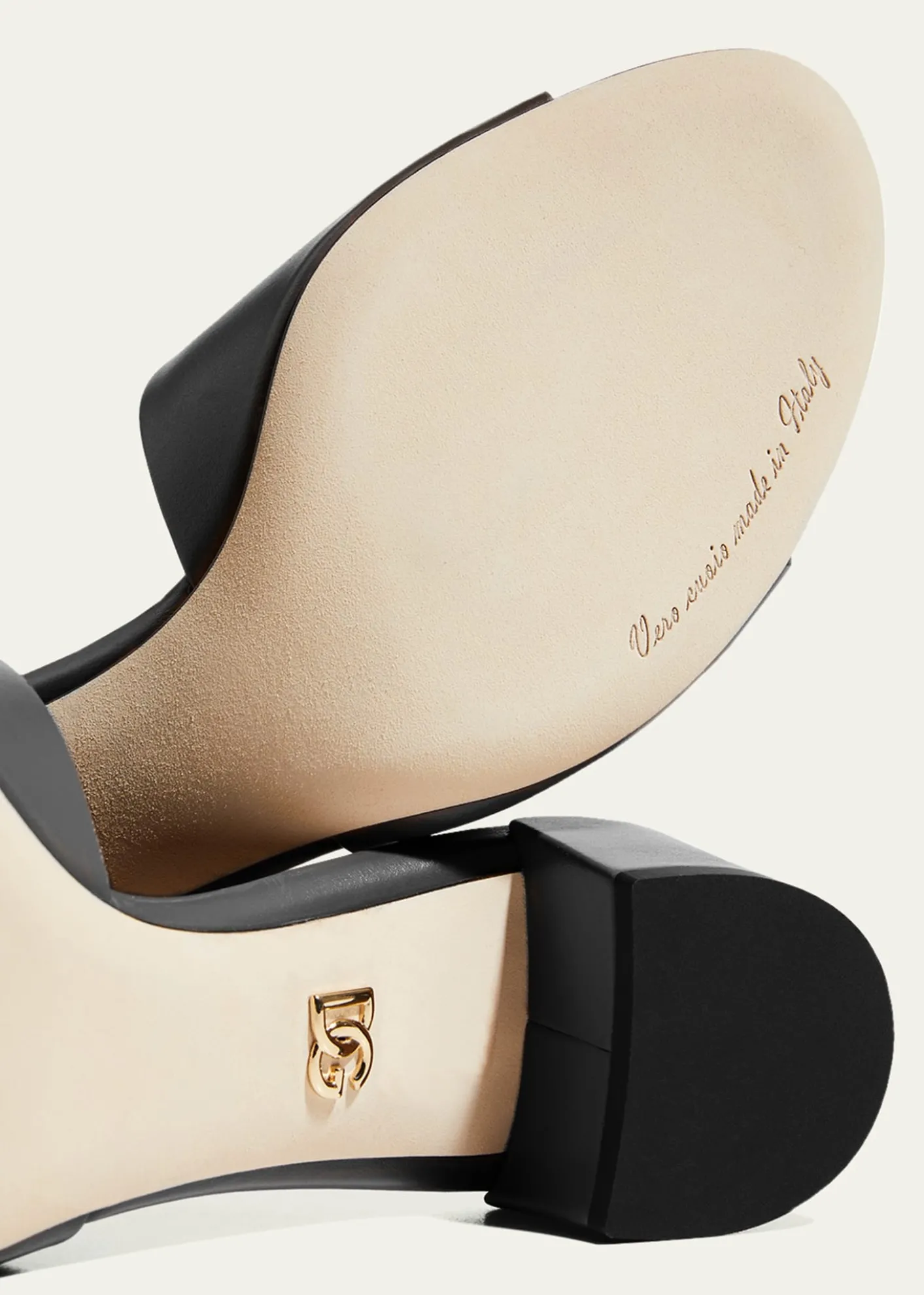 Dolce&Gabbana40mm DG Cutout Leather Slide
