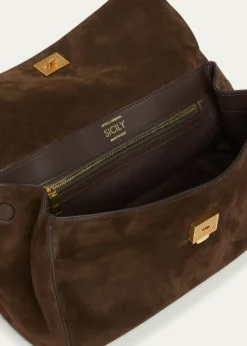 Dolce&GabbanaMy Sicily Suede and Leather Top-Handle Bag