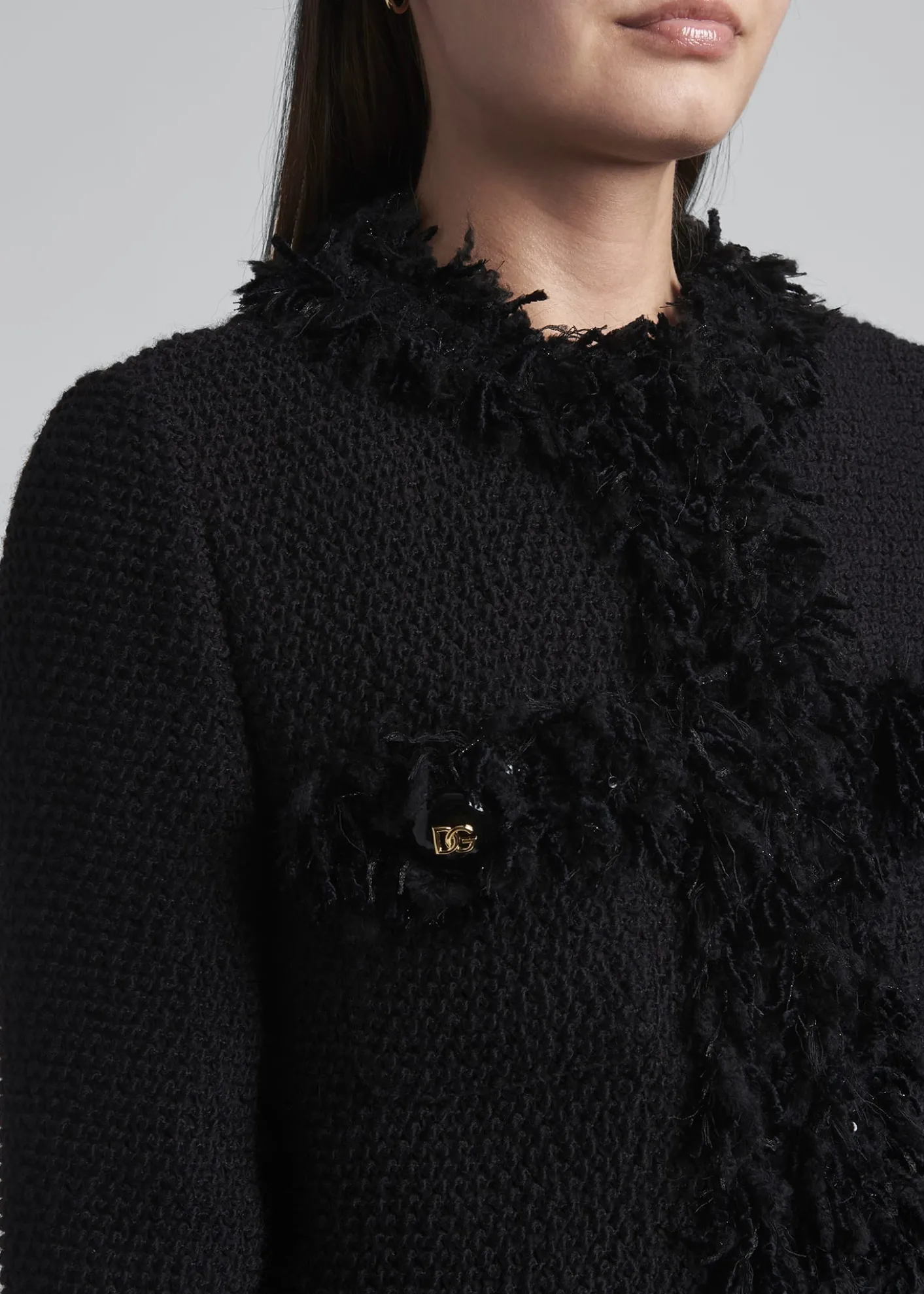 Dolce&GabbanaPaillette Fringe Boucle Jacket