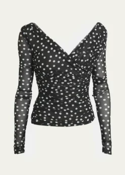 Dolce&GabbanaPolka-Dot Tulle Wrap Top