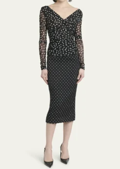 Dolce&GabbanaPolka-Dot Tulle Wrap Top