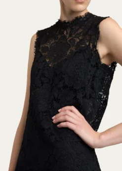Dolce&GabbanaSleeveless Floral Lace A-Line Dress