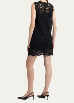 Dolce&GabbanaSleeveless Floral Lace A-Line Dress