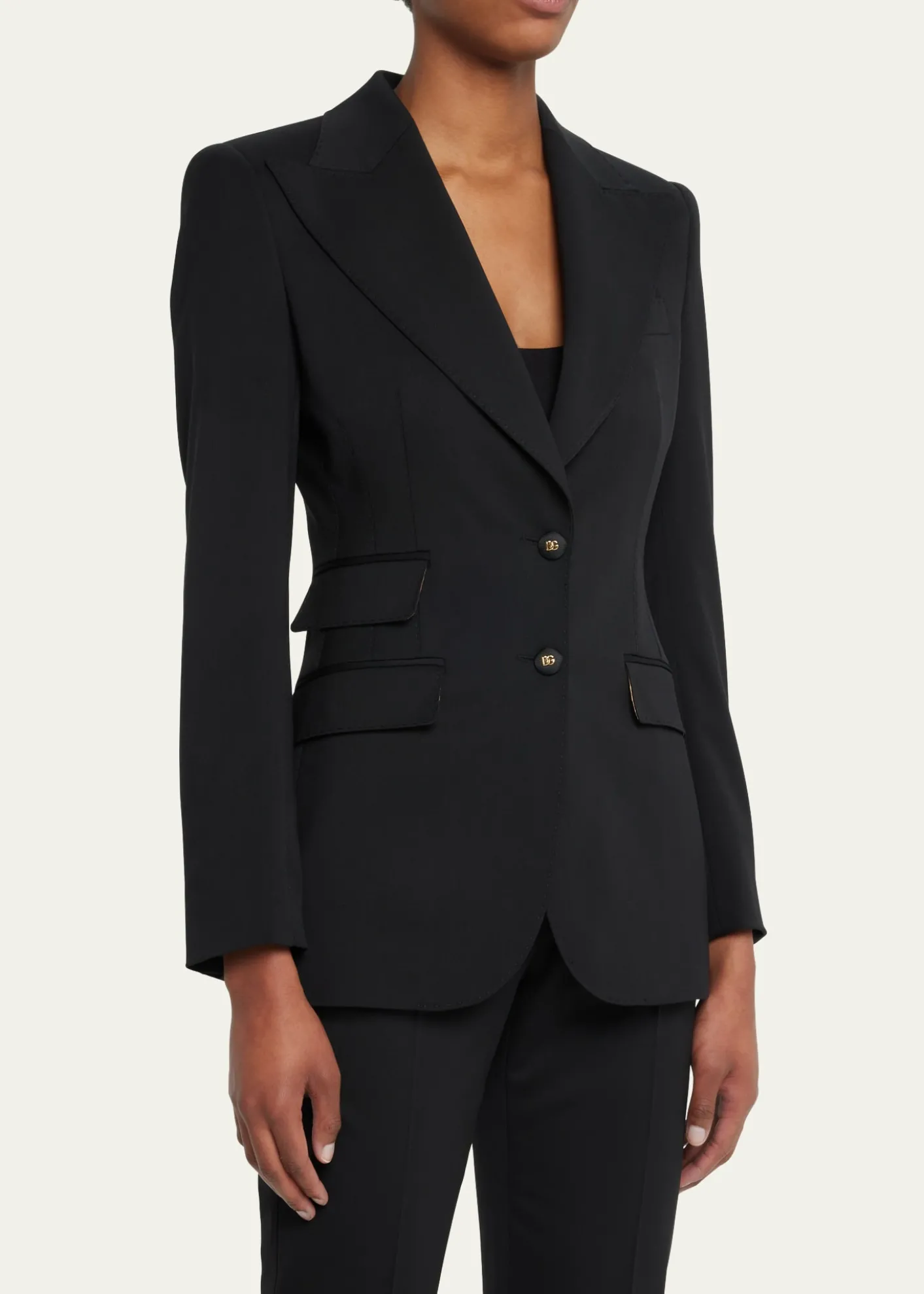 Dolce&GabbanaWool Blazer Jacket w/ Button Detail