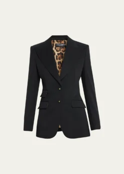Dolce&GabbanaWool Blazer Jacket w/ Button Detail