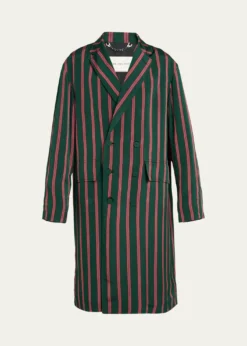 Dries Van NotenMen's Striped Viscose-Silk Coat