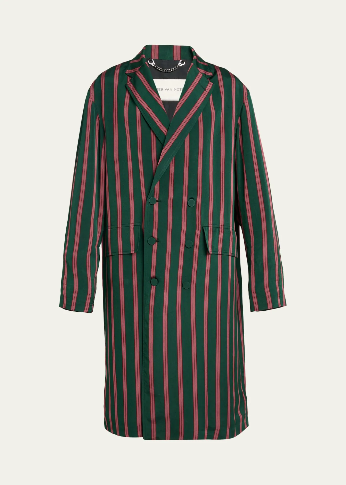 Dries Van NotenMen's Striped Viscose-Silk Coat