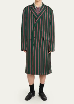 Dries Van NotenMen's Striped Viscose-Silk Coat