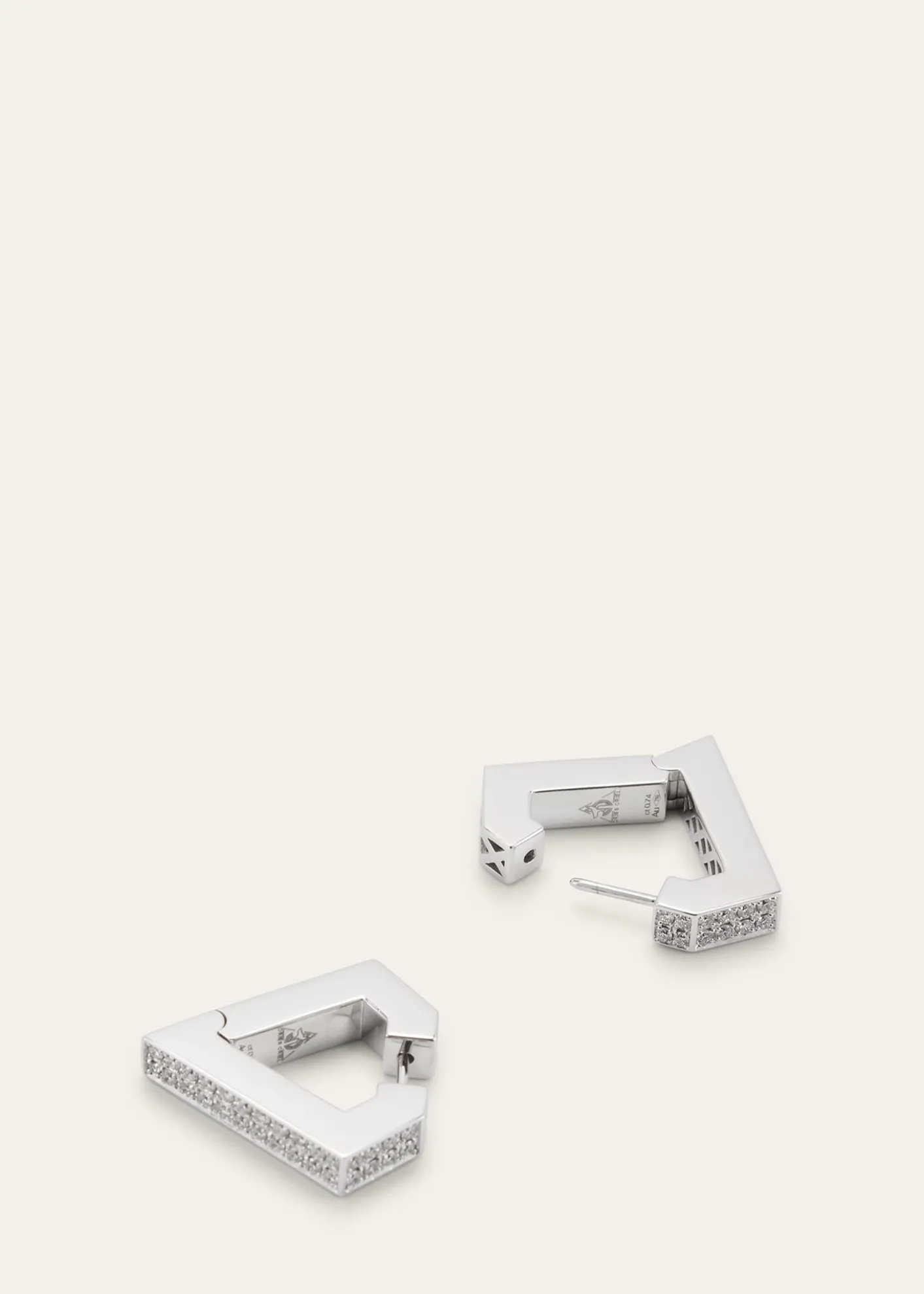 Dries Criel18k White Gold Maxi Diamond Brute Diamanti Earrings
