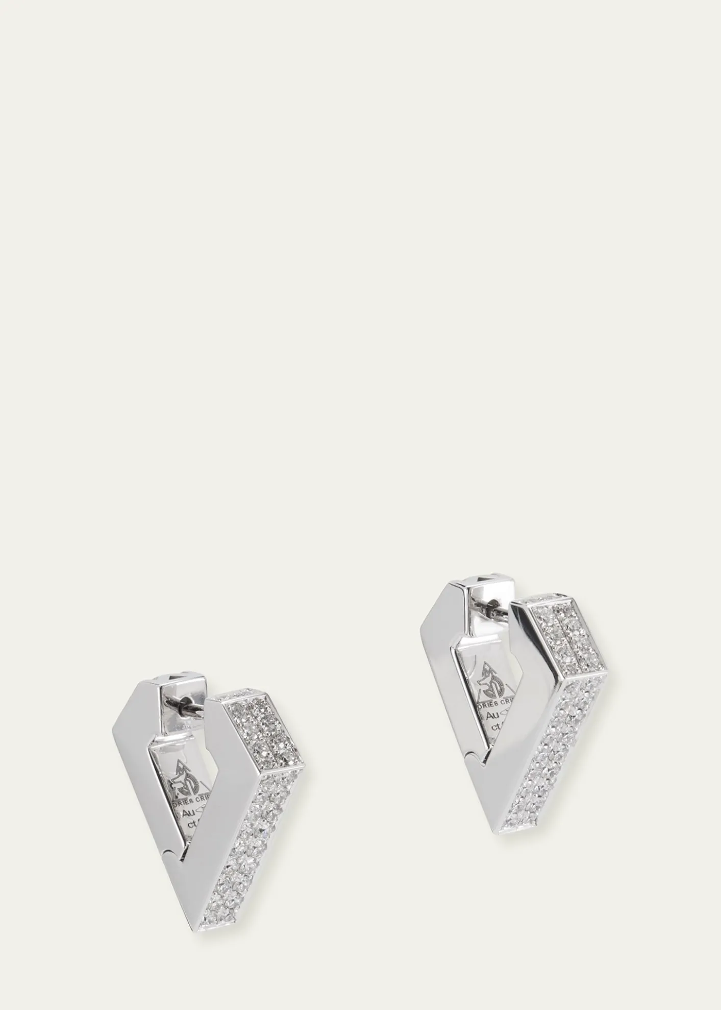 Dries Criel18k White Gold Medium Diamond Brute Diamanti Earrings