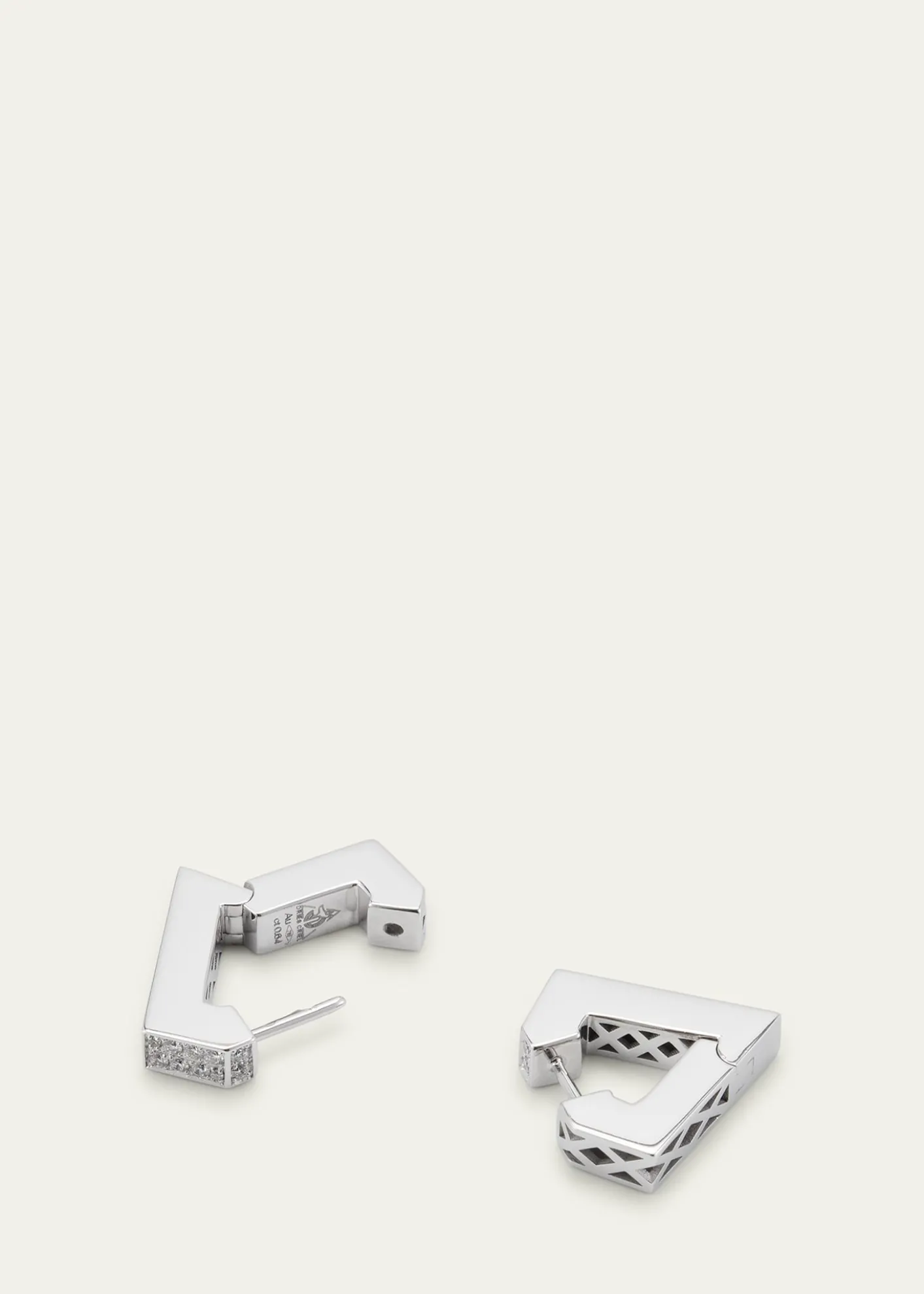 Dries Criel18k White Gold Medium Diamond Brute Diamanti Earrings