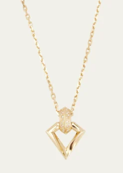 Dries Criel18k Yellow Gold Diamond Brute Flux Pendant Necklace