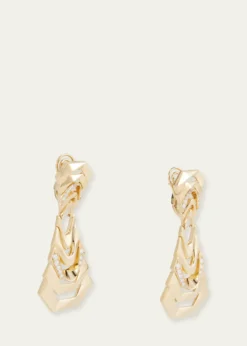 Dries Criel18k Yellow Gold Diamond White Crow Earrings