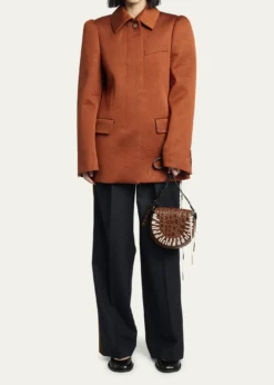 Dries Van NotenArc Small Mixed Leather Whipstitch Crossbody Bag