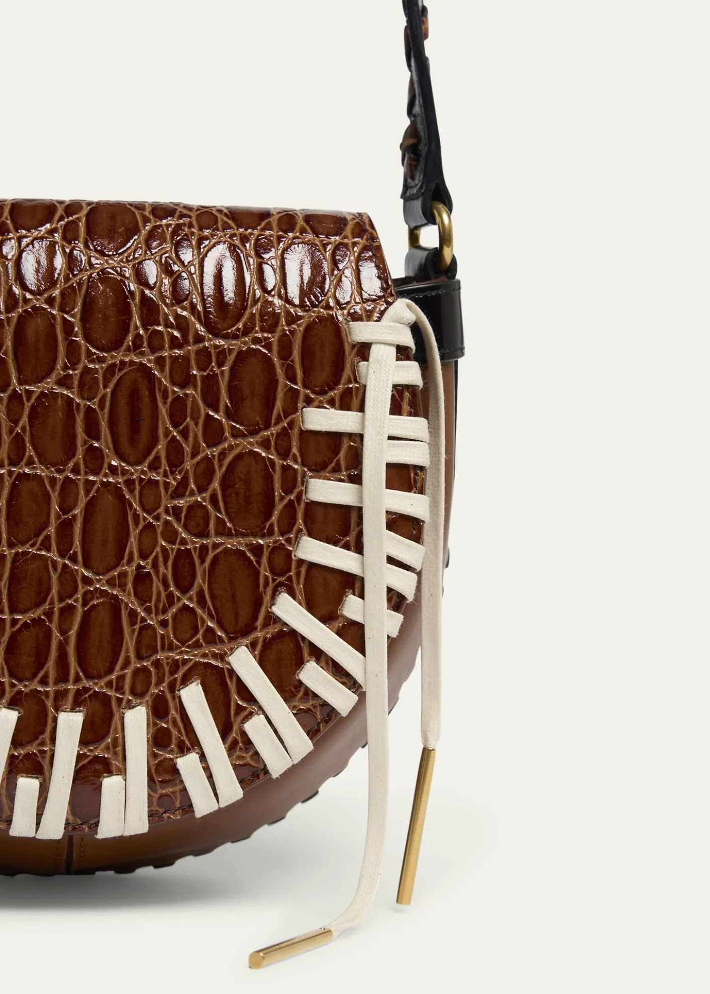 Dries Van NotenArc Small Mixed Leather Whipstitch Crossbody Bag