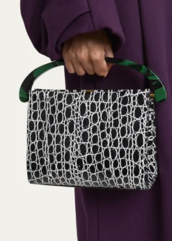 Dries Van NotenCroc-Embossed Leather Top-Handle Bag