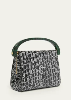 Dries Van NotenCroc-Embossed Leather Top-Handle Bag