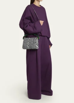 Dries Van NotenCroc-Embossed Leather Top-Handle Bag