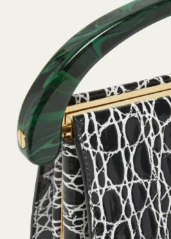 Dries Van NotenCroc-Embossed Leather Top-Handle Bag