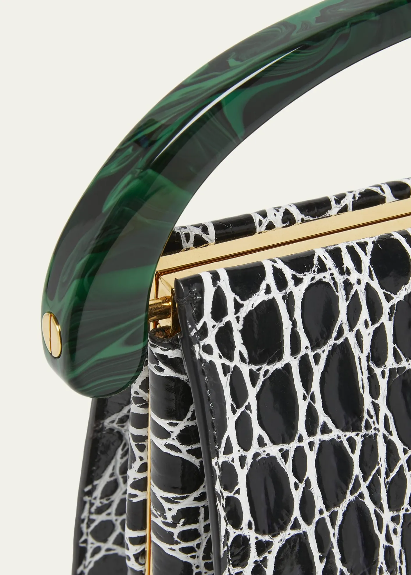 Dries Van NotenCroc-Embossed Leather Top-Handle Bag
