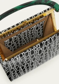 Dries Van NotenCroc-Embossed Leather Top-Handle Bag