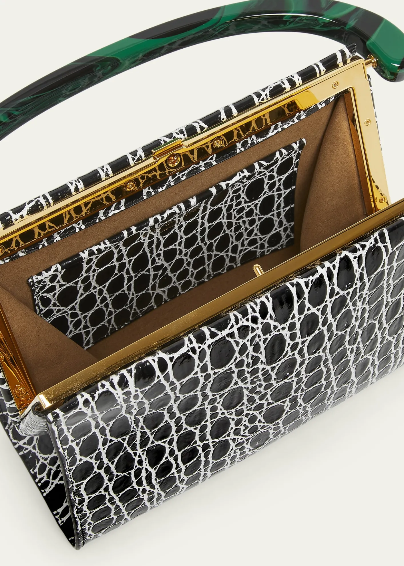 Dries Van NotenCroc-Embossed Leather Top-Handle Bag